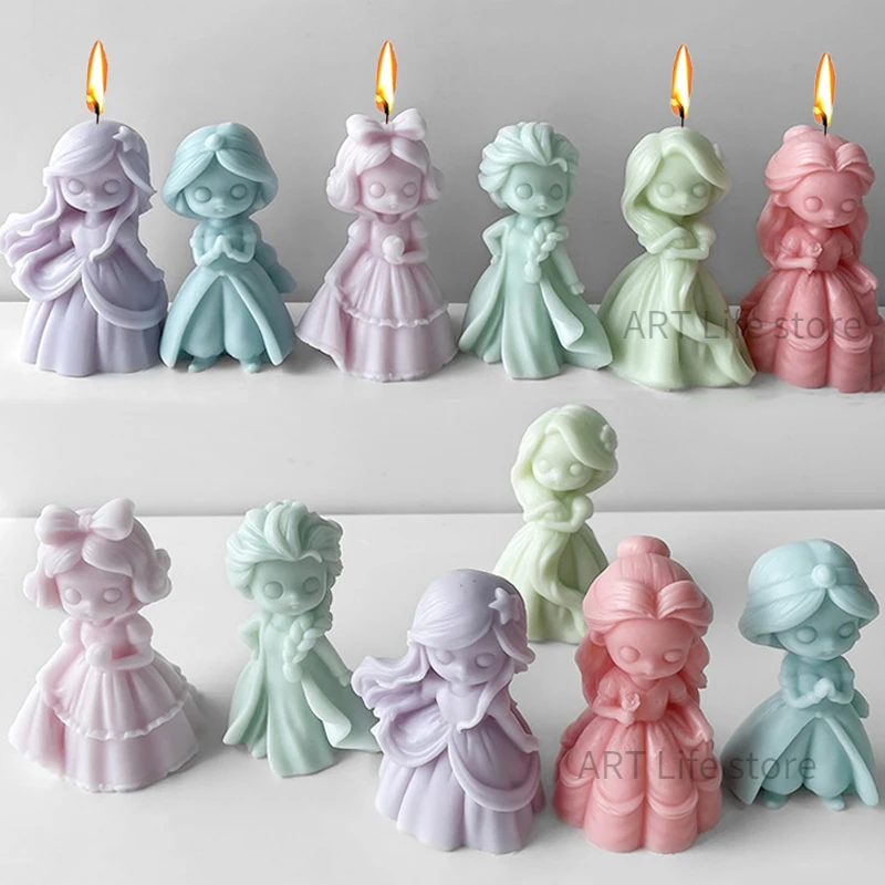 Candle Supplies Storage - 6 Princess Doll stampo per candele
