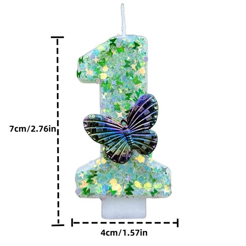 1Pc Verde Paillettes Numero 0- - Candle Supplies In recensione e prezzo